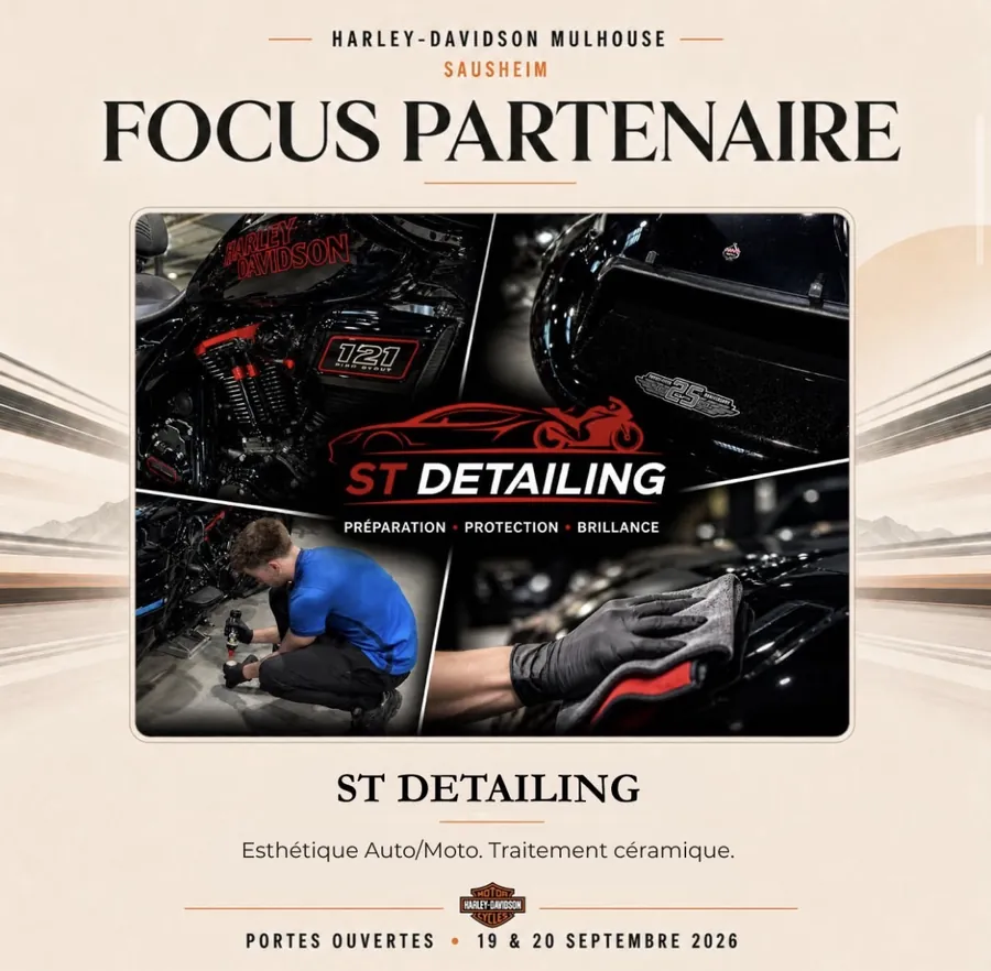 Affiche Focus Partenaire — Portes ouvertes Harley-Davidson Mulhouse 19 & 20 septembre 2026